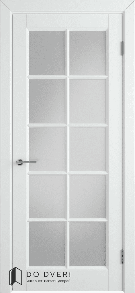 дверь окрашенная эмаль белая Гланта со стеклом