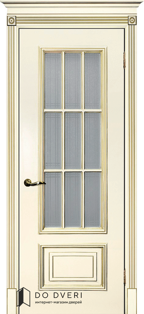 дверь окрашенная эмаль слоновая кость Смальта 08 со стеклом