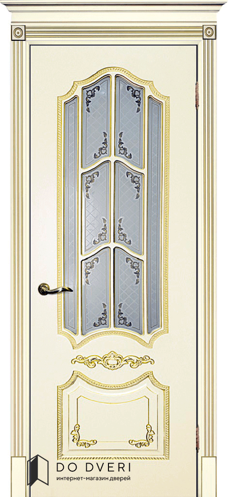 дверь окрашенная эмаль слоновая кость Смальта 10 со стеклом