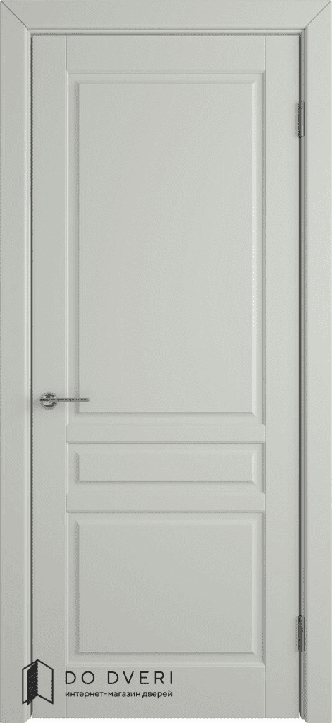 дверь окрашенная эмаль светло серая Стокгольм без стекла