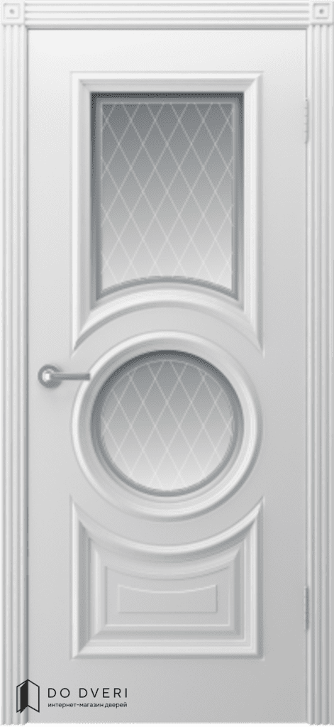 Дверь Богема эмаль Белая со стеклом