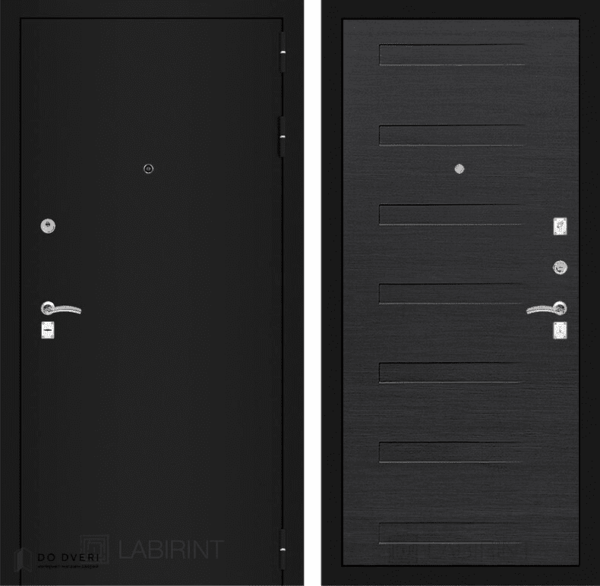 Входная дверь Лабиринт CLASSIC шагрень черная 14 - Эковенге