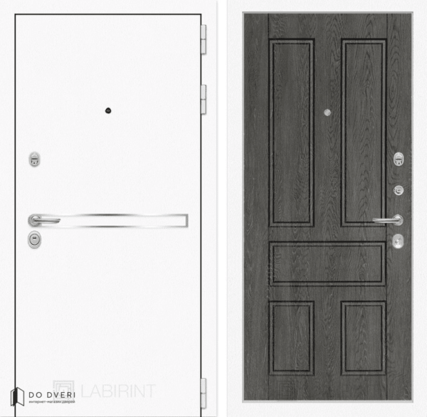 дверь Лабиринт Лайн WHITE 10 - Дуб филадельфия графит