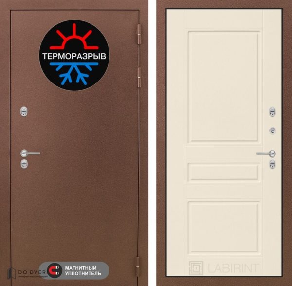 Входная дверь Лабиринт Термо Магнит 03 - Крем софт