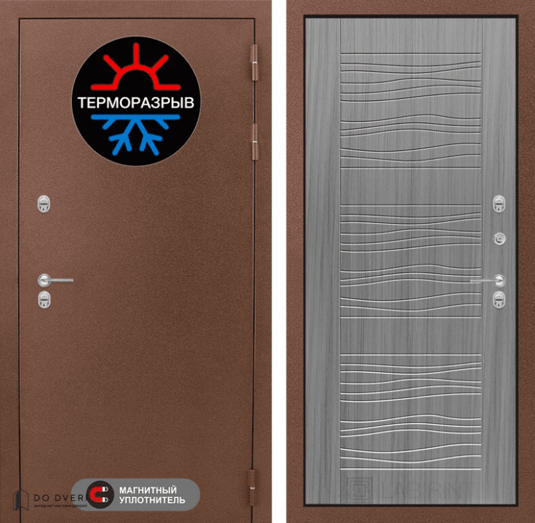 Входная дверь Лабиринт Термо Магнит 06 - Сандал серый