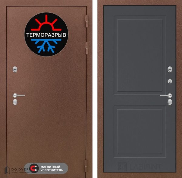 Входная дверь Лабиринт Термо Магнит 11 - Графит софт