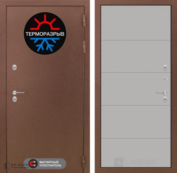 Входная дверь Лабиринт Термо Магнит 13 - Грей софт
