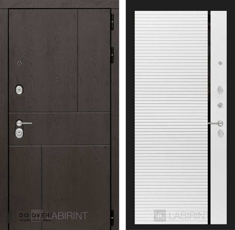 Входная дверь Лабиринт URBAN 22 - Белый софт черная вставка