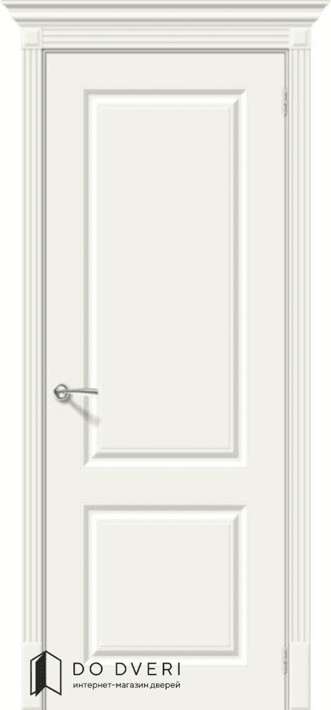 Дверь Bravo Скинни-12 ДГ эмаль Whitey (RAL 9016)