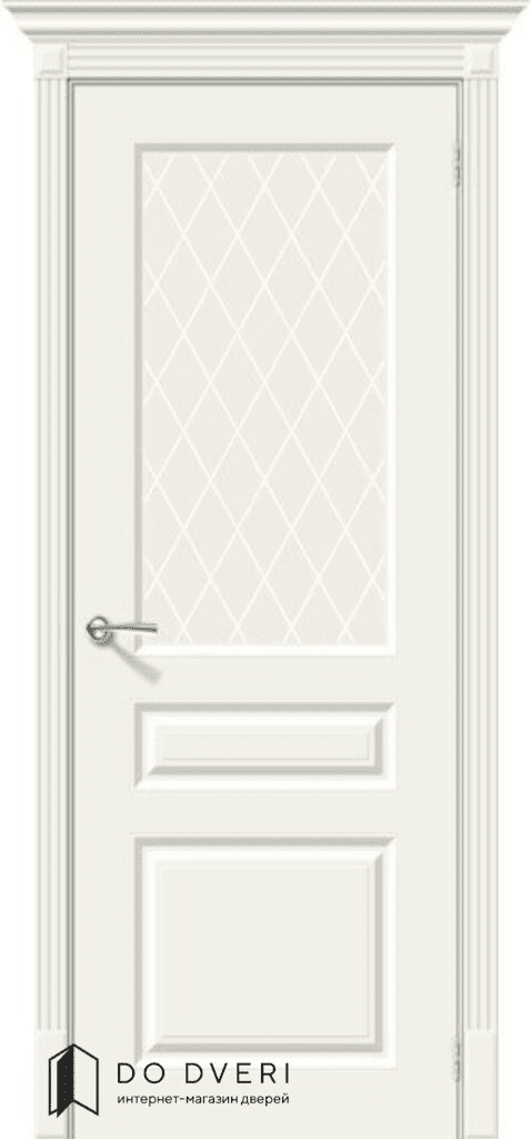 Дверь Bravo Скинни-15.1 ДО эмаль Whitey (RAL 9016)