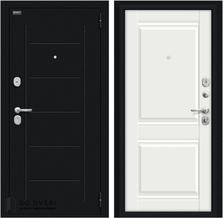 Входная дверь БРАВО Некст Kale - Букле черное/Off-white