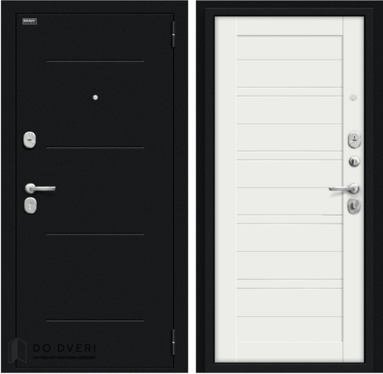 Входная дверь БРАВО Сити Kale - Букле черное/Off-white