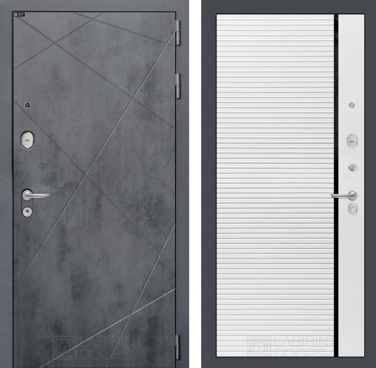 Входная дверь Лабиринт Лофт 22 - Белый софт (черная вставка)