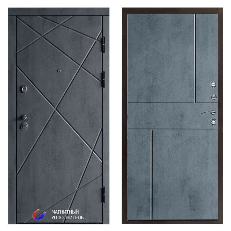 Входная дверь Йошкар-Ола Лучи бетон - Горизонт бетон темный