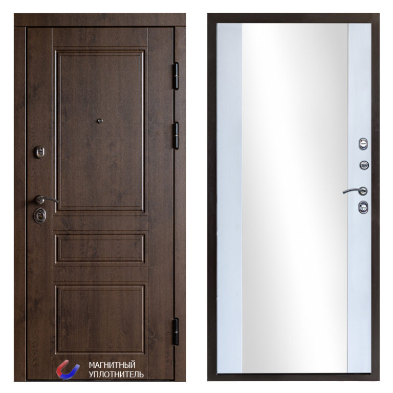Входная дверь Йошкар-Ола Орегон дуб - Зеркало белый софт